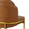 Cadeira Aurora Couro Caramelo Metal Dourado - 9