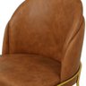 Cadeira Aurora Couro Caramelo Metal Dourado - 8