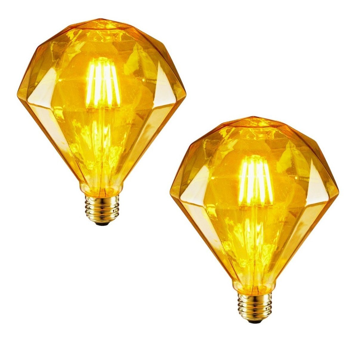 2 Lâmpadas Filamento Led Diamante Retrô 6w Vintage Bq 2300k