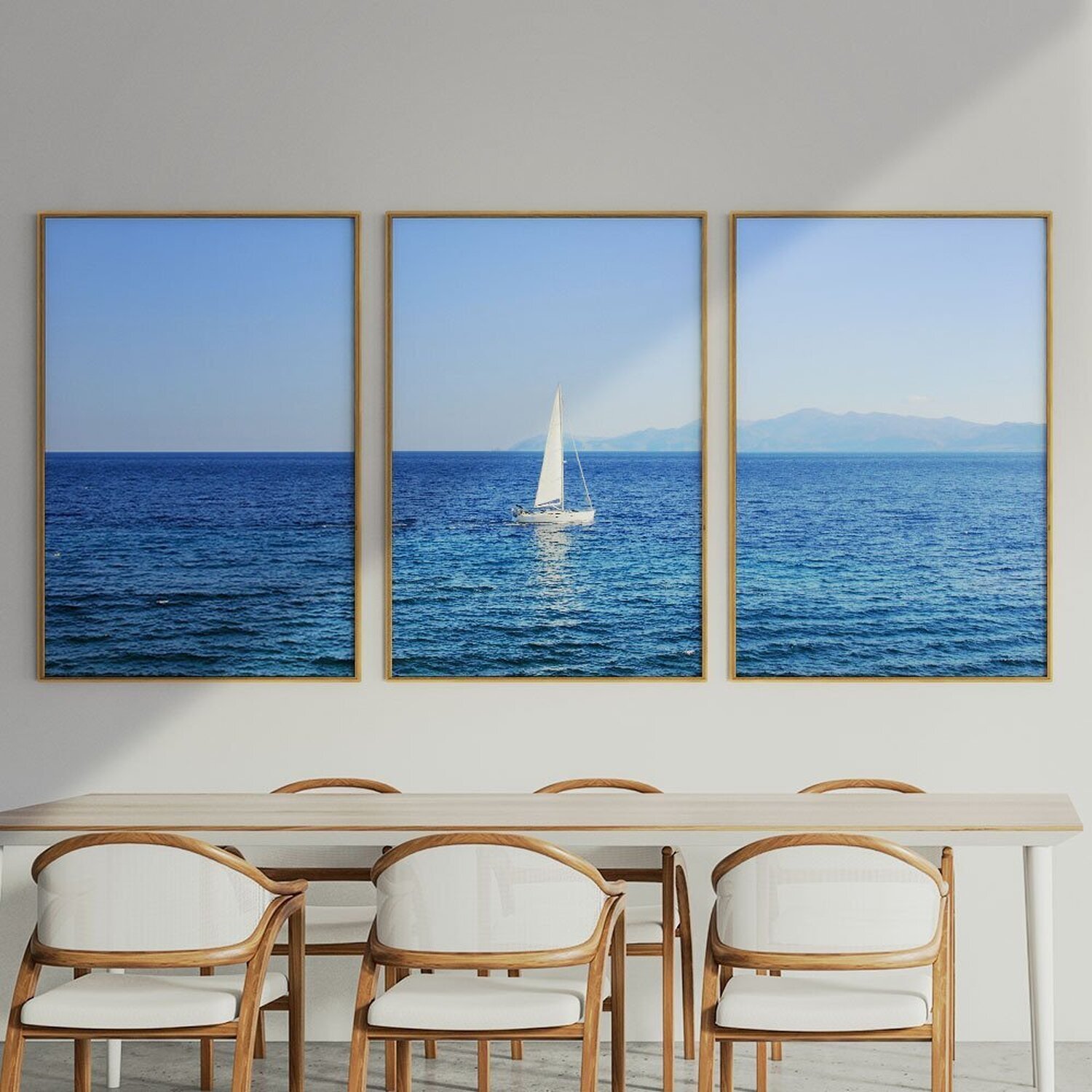 Quadro Decorativo 3 Telas Veleiro Diversos Tamanhos - 1