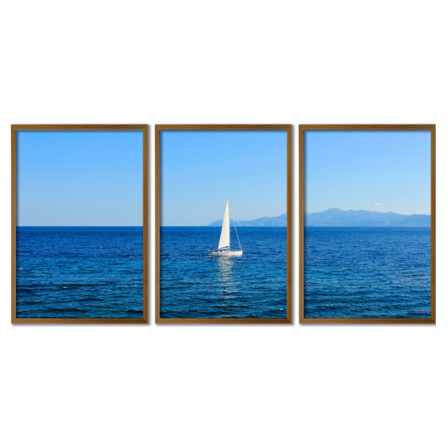 Quadro Decorativo 3 Telas Veleiro Diversos Tamanhos - 3