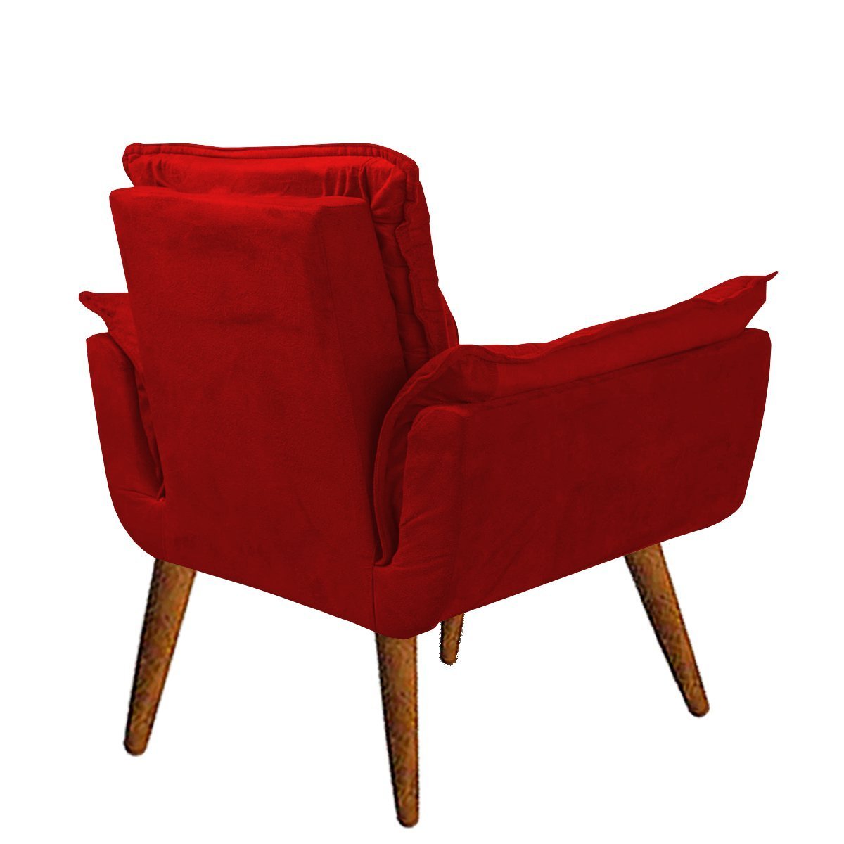 Poltrona decorativa opala confortável para sala quarto recepção suede luxo arapongas decor Vermelha - 4