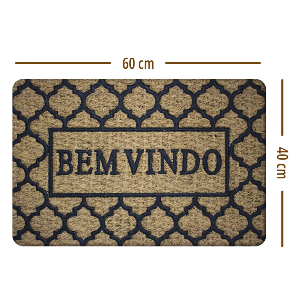 Ver imagem 6 de 1 Tapete Porta Capacho Fibra Coco Antiderrapante 40x60 P4