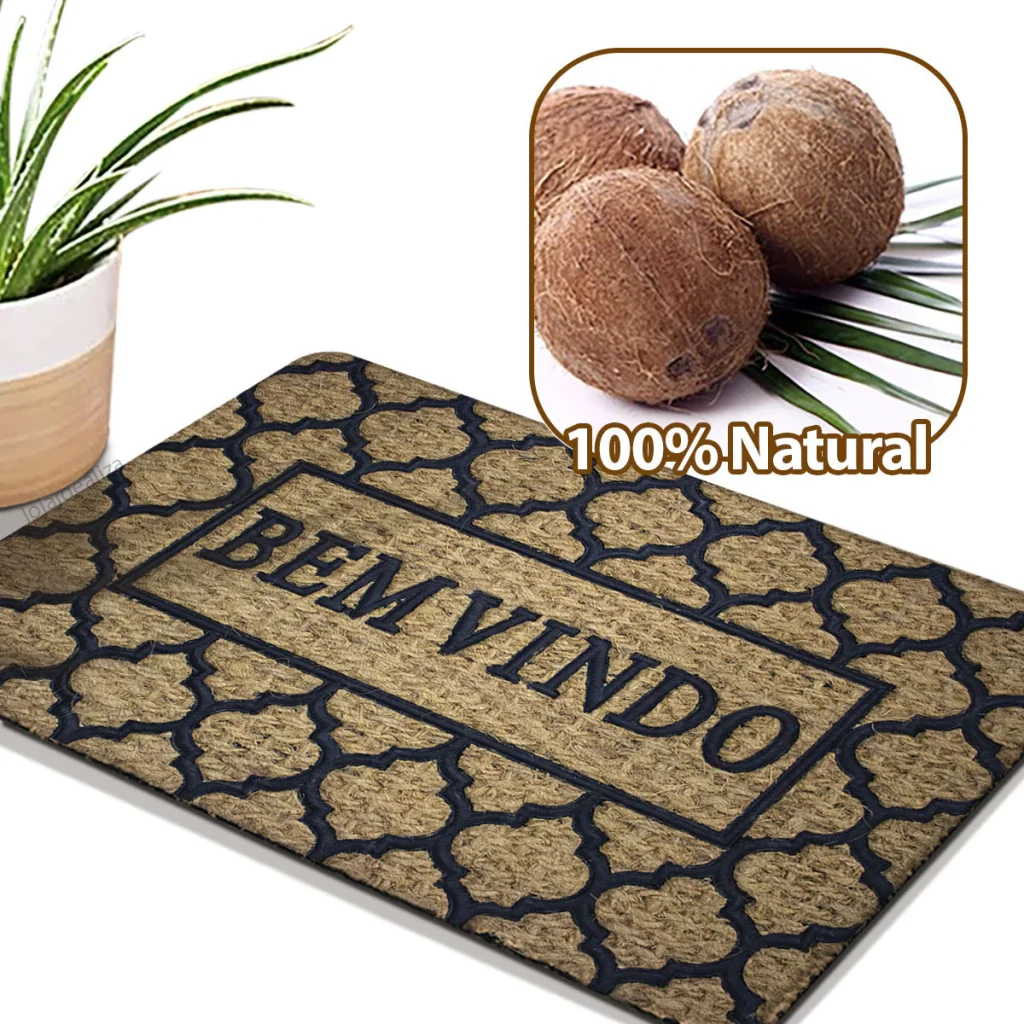 1 Tapete Porta Capacho Fibra Coco Antiderrapante 40x60 P4 - 8