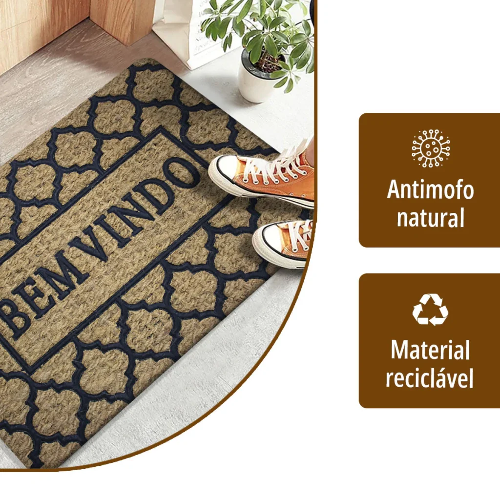 1 Tapete Porta Capacho Fibra Coco Antiderrapante 40x60 P4 - 3