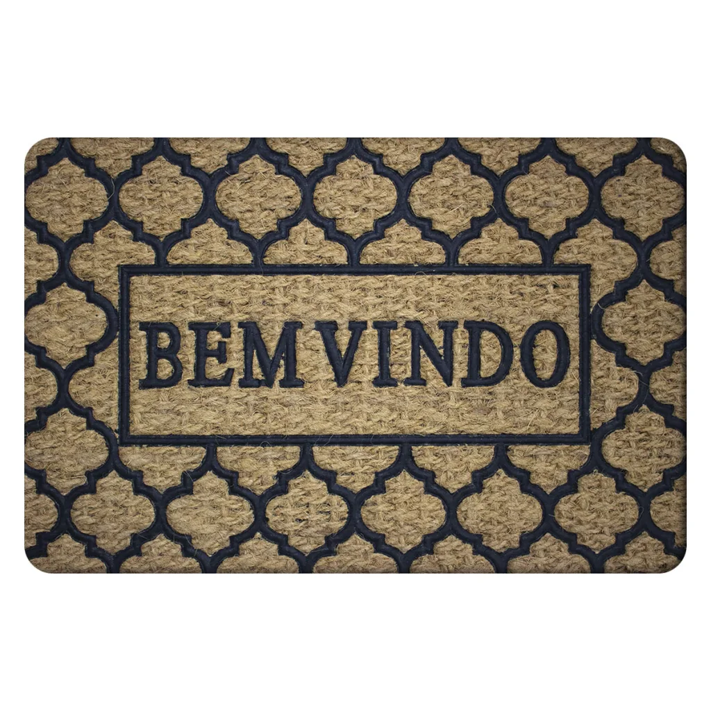 Ver imagem 7 de 1 Tapete Porta Capacho Fibra Coco Antiderrapante 40x60 P4