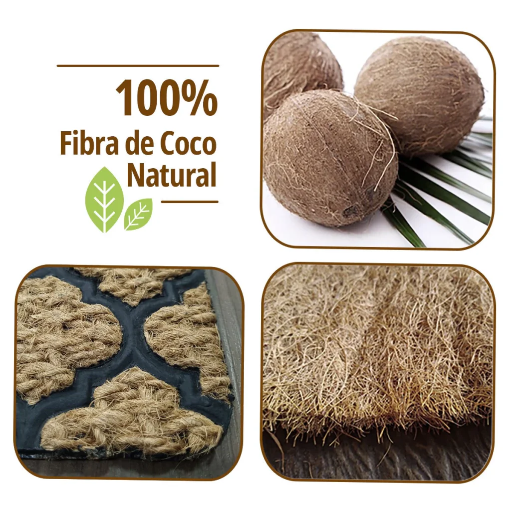 Ver imagem 2 de 1 Tapete Porta Capacho Fibra Coco Antiderrapante 40x60 P4