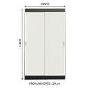 Ver imagem 3 de Guarda-Roupa Solteiro Madesa Tokio 2 Portas de Correr 2 Gavetas Preto/Branco Cor:Preto/Branco