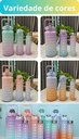 Ver imagem 7 de Garrafa Squeze Motivacional Tripla Bpa Free Enfeites Adesivo: Verde/lilas