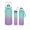 Ver imagem 1 de Garrafa Squeze Motivacional Tripla Bpa Free Enfeites Adesivo: Verde/lilas