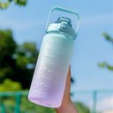 Ver imagem 5 de Garrafa Squeze Motivacional Tripla Bpa Free Enfeites Adesivo: Verde/lilas