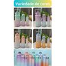 Garrafa Squeze Motivacional Tripla Bpa Free Enfeites Adesivo: Verde/lilas - 7