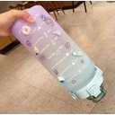 Ver imagem 4 de Garrafa Squeze Motivacional Tripla Bpa Free Enfeites Adesivo: Verde/lilas