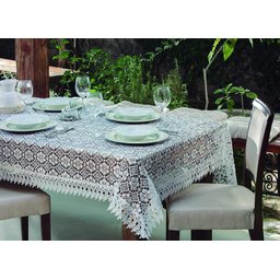 TOALHA DE MESA RENDADA LISBOA JOLITEX 1,40M X 1,40M 1,40M X 1,40M, BRANCO - 1