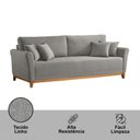 Ver imagem 4 de Sofá Brasil 3 Lugares Fixo 160cm Cinza Linho Meu Sofá Online
