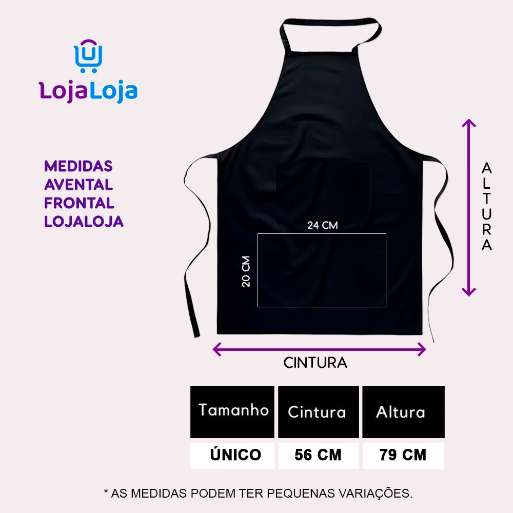 Kit 5 Avental Frontal Lojaloja com Bolso Grande Oxford - 6