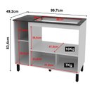 Ver imagem 3 de Balcão Cozinha Cooktop 5 Bocas com 2 Portas e Nicho para Forno ou Forno Micro-ondas