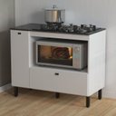 Ver imagem 1 de Balcão Cozinha Cooktop 5 Bocas com 2 Portas e Nicho para Forno ou Forno Micro-ondas