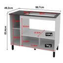 Ver imagem 3 de Balcão de Cozinha BL3316 para Cooktop 5 Bocas 99cm 2 Portas Branco/Lunar