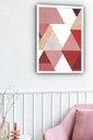 Ver imagem 1 de Quadro Decorativo Geométrico Vermelho Branco - 70x50cm:moldura Preta