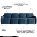 Ver imagem 3 de Sofá Cama Modulado Retrátil e Reclinável Decorativo Varsóvia 356cm Veludo Azul Marinho G33 - Gran Be