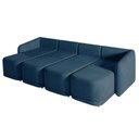 Ver imagem 5 de Sofá Cama Modulado Retrátil e Reclinável Decorativo Varsóvia 356cm Veludo Azul Marinho G33 - Gran Be