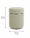 Ver imagem 2 de Kit de Puff Superior Cinta Prata, Cor Erva Doce Boucle - Let Móveis