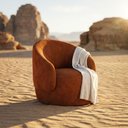 Ver imagem 5 de Poltrona Decorativa Orgânica Saara Sala de Estar Living Luxo Bouclê Terracota - Abmaza