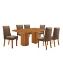 Ver imagem 2 de Mesa de Jantar Eloise Yasmin 180 cm Tampo MDF Canto Copo Laminado com 6 Cadeiras Moderna Mobília