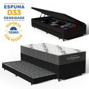 Ver imagem 2 de Cama Box Baú com Colchão de Espuma D33 Ortobom Airtech 100 + Auxiliar Unique Solteiro 88cm