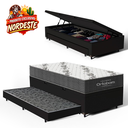 Ver imagem 2 de Cama Box Baú com Colchão de Espuma D33 Ortobom Airtech 100 + Auxiliar Unique Solteiro 88cm