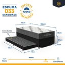 Ver imagem 3 de Cama Box Baú com Colchão de Espuma D33 Ortobom Airtech 100 + Auxiliar Unique Solteiro 88cm