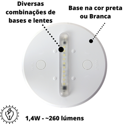 EcoLight Luminária Econômica - Base Branca Transparente - 110V - 2