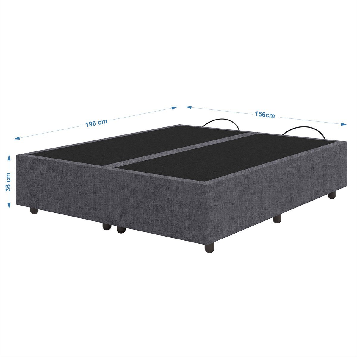 Base Cama Box Queen Size Veludo Cinza Skybox - 5