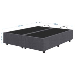 Base Cama Box Queen Size Veludo Cinza Skybox - 5