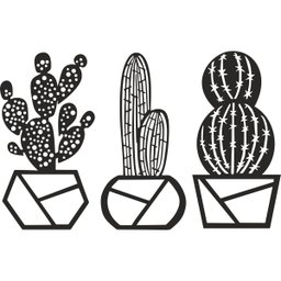 Kit Com 3 Quadrinhos Cactos Decorativos Decoração Quarto - 4