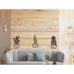 Kit Com 3 Quadrinhos Cactos Decorativos Decoração Quarto - 1