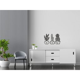 Kit Com 3 Quadrinhos Cactos Decorativos Decoração Quarto - 2