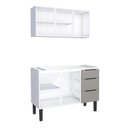 Ver imagem 2 de Cozinha Completa Gabinete Para Pia 120cm e Armário Aéreo Jupter Cozimax Cinza Argila