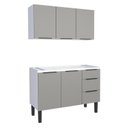 Ver imagem 1 de Cozinha Completa Gabinete Para Pia 120cm e Armário Aéreo Jupter Cozimax Cinza Argila