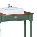 Ver imagem 4 de Bancada Aparador Mini Lavabo 1 Gaveta e Prateleira com Cuba Linz Móveis - Verde Musgo/imbuia Glazer