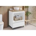 Ver imagem 1 de Gabinete de Banheiro Balcão Rainha C- 1 Gaveta e 1 Nicho 70cm Branca-nature - Nesher