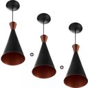 Ver imagem 1 de 3 Pendentes Cone Preto Canadá Sala Cozinha Churrasqueir