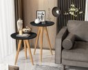 Ver imagem 1 de Conjunto 2 Mesas Retrô Pés Palito Lateral e Apoio Paris - Preto - Comprar Móveis em Casa
