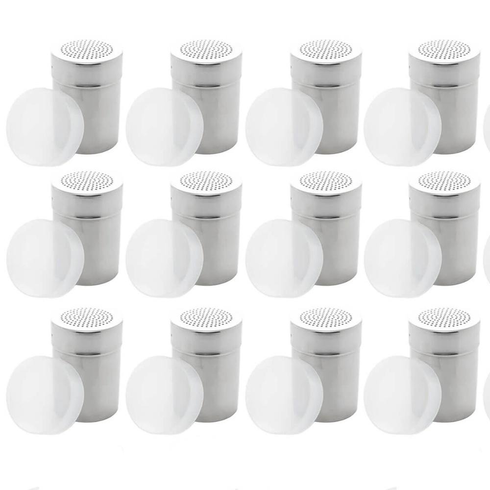 12 Saleiros Pimenteiros de Mesa Inox Lyor Restaurante Lancheria Tampa Dosadora - 1