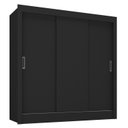 Ver imagem 2 de Guarda-Roupa Casal 3 Portas Correr Real Yescasa Preto