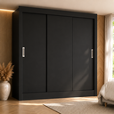 Ver imagem 1 de Guarda-Roupa Casal 3 Portas Correr Real Yescasa Preto