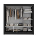 Ver imagem 4 de Guarda-Roupa Casal 3 Portas Correr Real Yescasa Preto