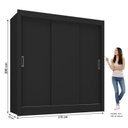 Ver imagem 3 de Guarda-Roupa Casal 3 Portas Correr Real Yescasa Preto