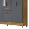 Guarda Roupa Casal New Mafra 7 Portas e 2 Gavetas com Espelho Freijó/Cinza - PR Móveis - 4